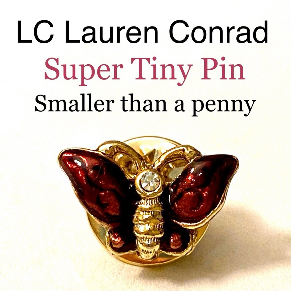 5/$15💥 Tiny Butterfly Pin Brooch Enamel Jewelry Rhinestones Lauren Conrad 🦋